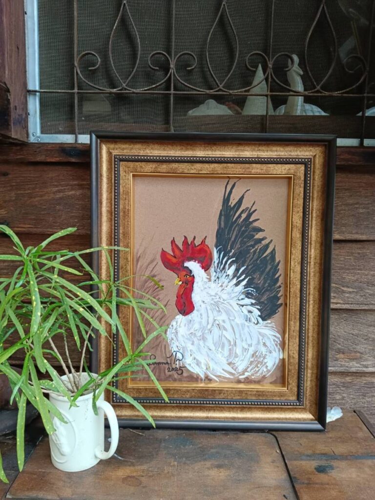 A lecturer from the Lampang Education Center, Suan Dusit University, created an artwork for charity auction at the “Hak Huam Jai for Mueang Pan” event, with proceeds donated to Mueang Pan Hospital.