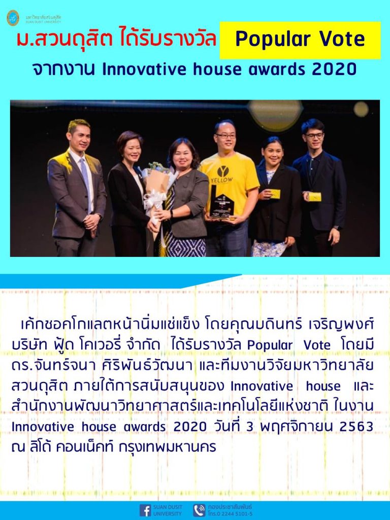 สวนดุสิต ได้รับรางวัล Popular Vote จากงาน Innovative house awards 2020