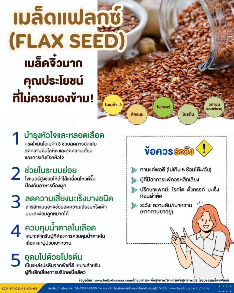 เมล็ดแฟลกซ์ (FLAX SEED) เมล็ดจิ๋วมาก คุณประโยชน์ ที่ไม่ควรมองข้าม!