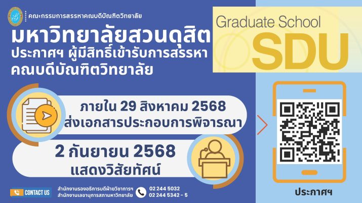 ประกาศคณะกรรมการสรรหาคณบดีบัณฑิตวิทยาลัย เรื่อง ผู้มีสิทธิ์เข้ารับการสรรหาเป็นคณบดีบัณฑิตวิทยาลัย