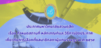 ประกาศมหาวิทยาลัยสวนดุสิต เรื่อง กำหนดสถานที่ หลักเกณฑ์และวิธีการปิดประกาศเกี่ยวกับการเลือกตั้งสมาชิกสภาผู้แทนราษฎร พ.ศ.๒๕๖๙