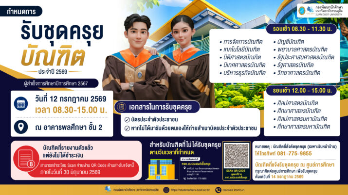 กำหนดการการรับชุดครุย
