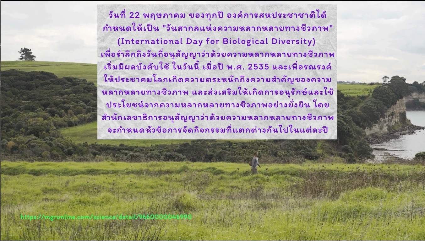 22 พฤษภาคม วันสากลแห่งความหลากหลายทางชีวภาพ