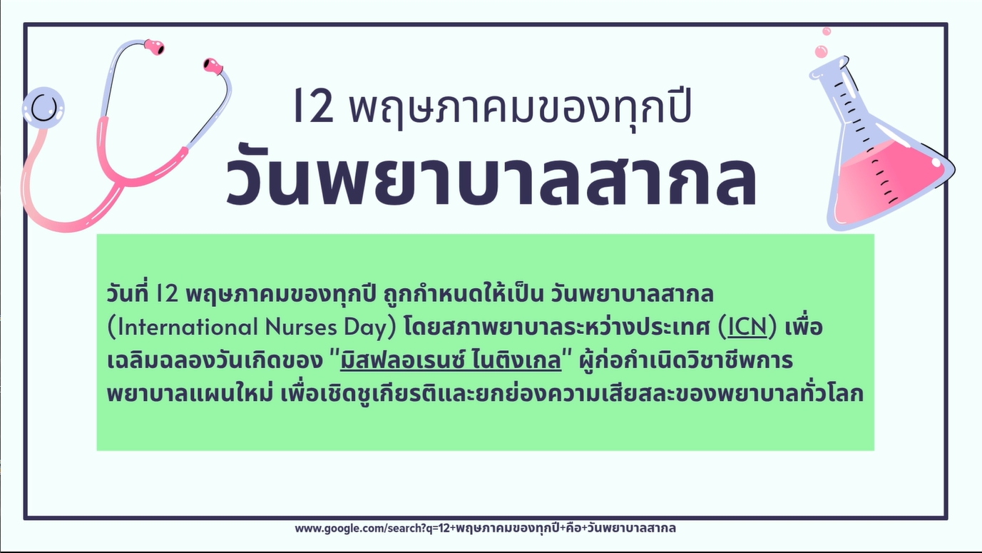 12 พฤษภาคม - วันพยาบาลสากล (International Nurses Day)