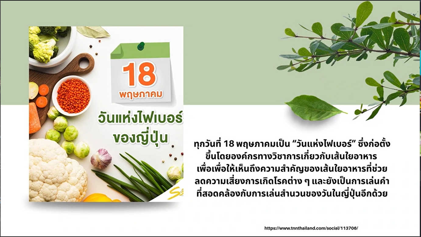 18 พฤษภาคม - "วันแห่งไฟเบอร์" (ファイバーの日 - Fiber no Hi)