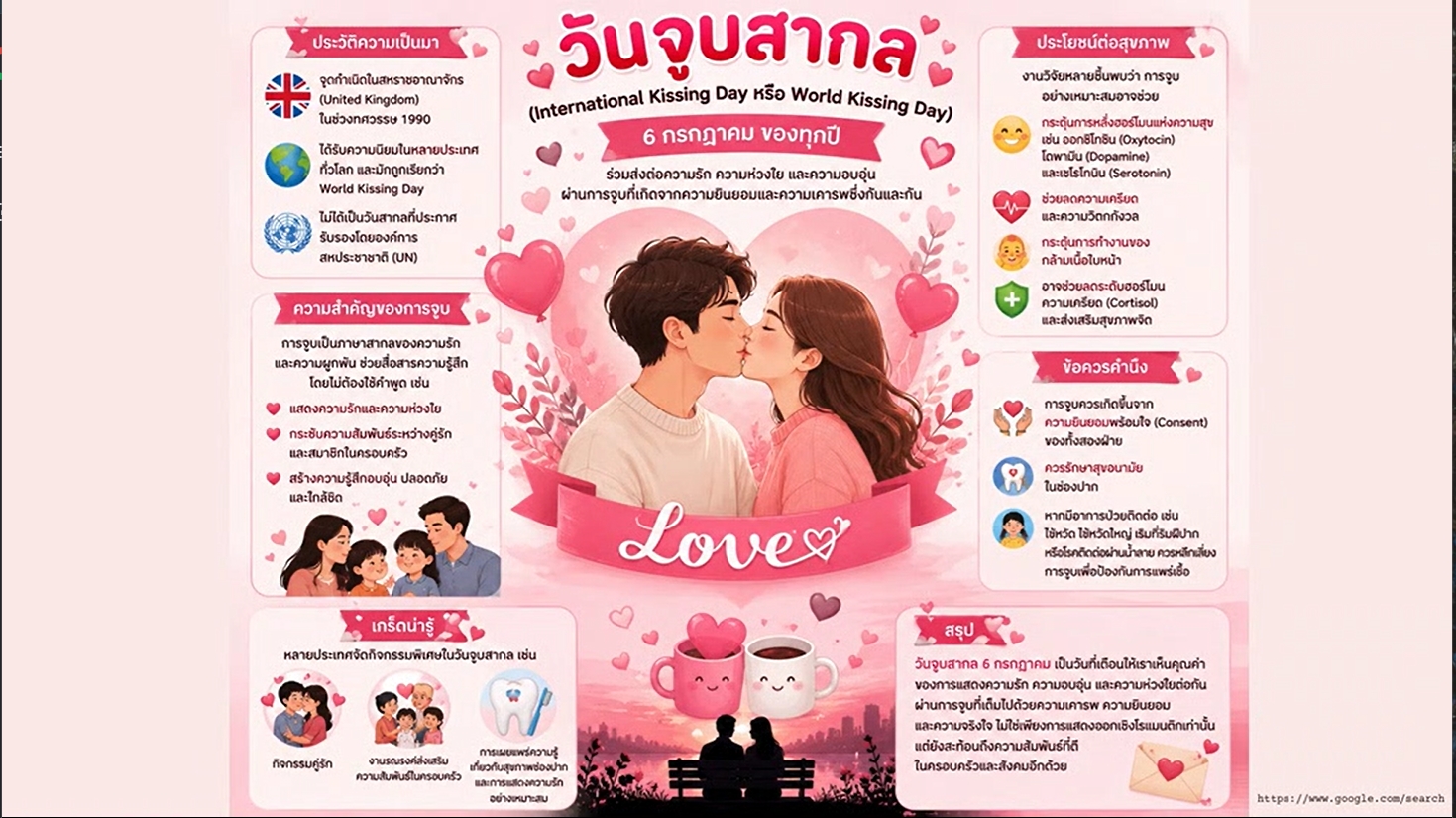 6 กรกฎาคม - วันจูบสากล" (International Kissing Day)