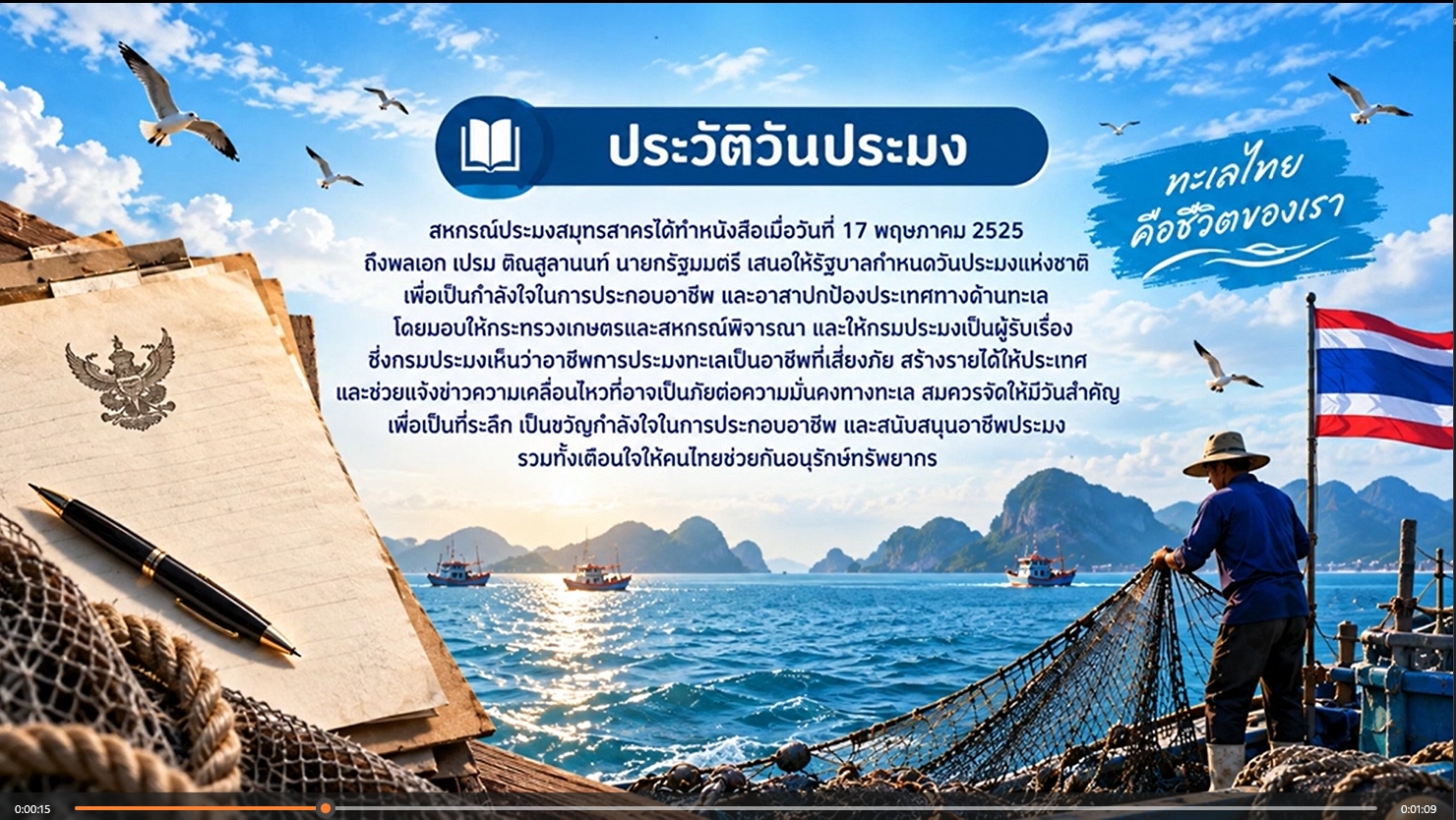 21 กันยายน -วันประมงแห่งชาติ