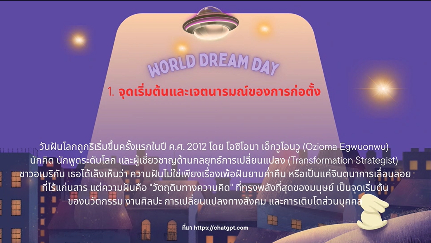 25 กันยายน วันฝันโลก